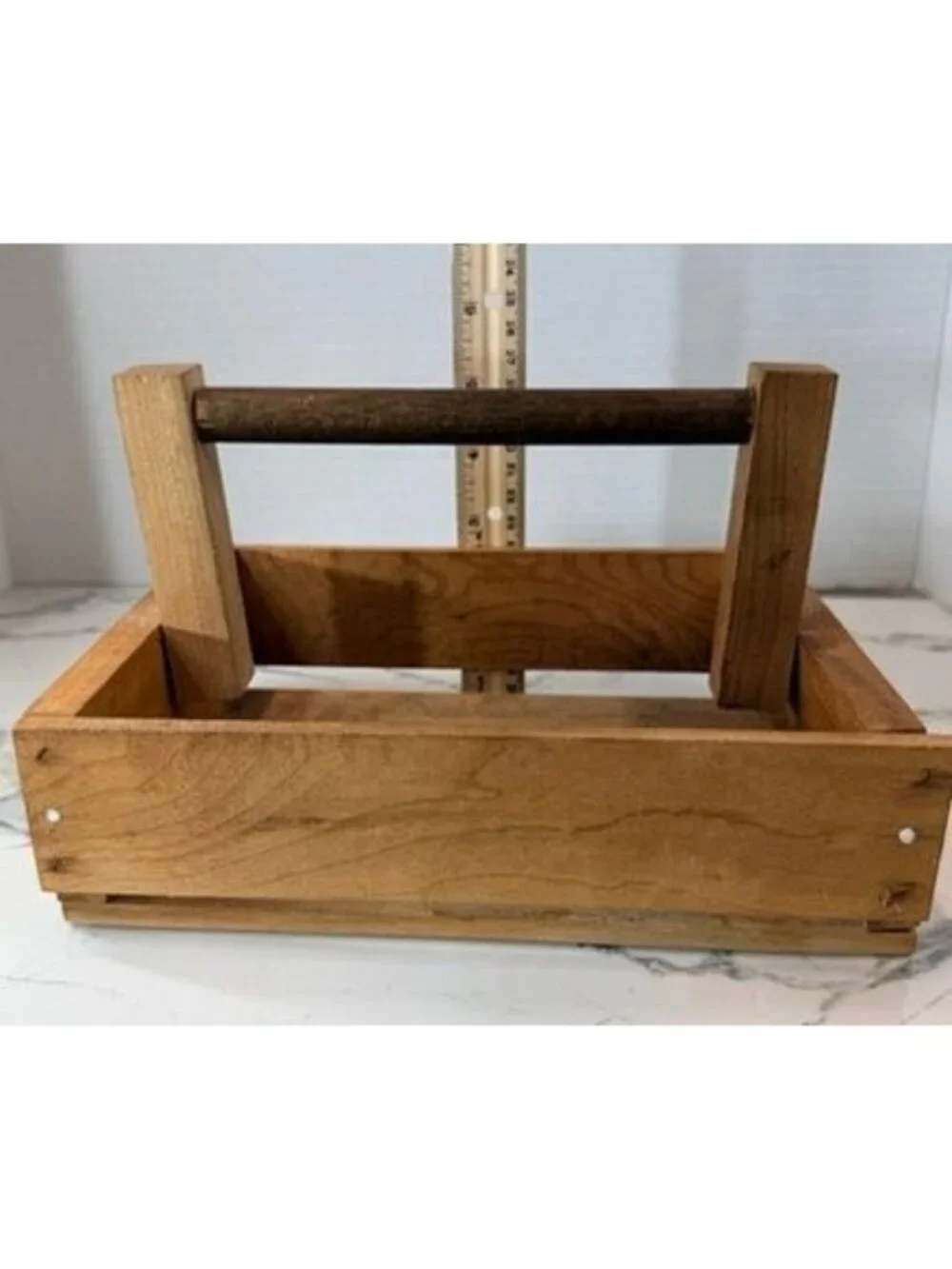 VTG House of Myrtlewood Oregon Handcrafted Wood Caddy Tote Tray